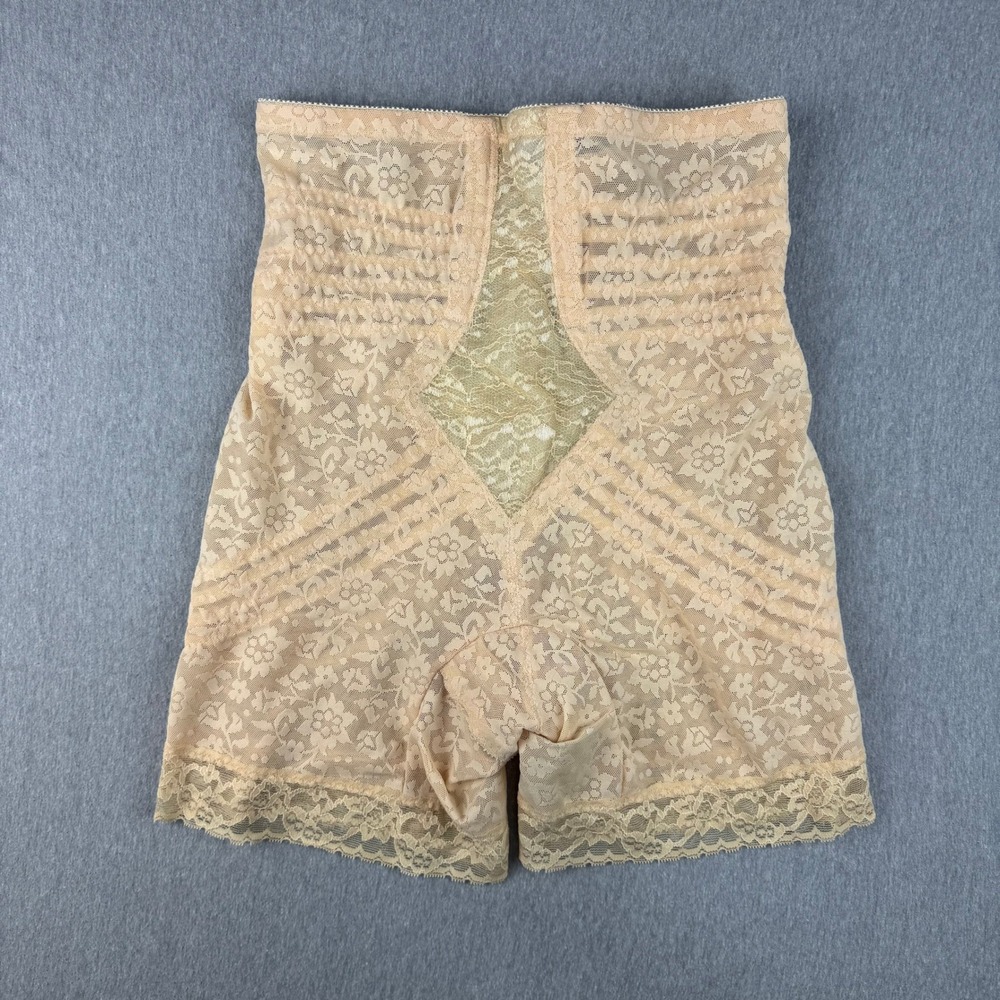 Rago Shapewear Women 2X/34 Beige Excellent Floral Lace High Waist Shaper 6207
